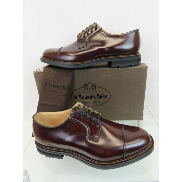 CHURCH\'S BY PRADA WELLINGTON POLISHED LEATHER LACE CAP TOE OXFORDS 10.5 US 11.5 main image 6